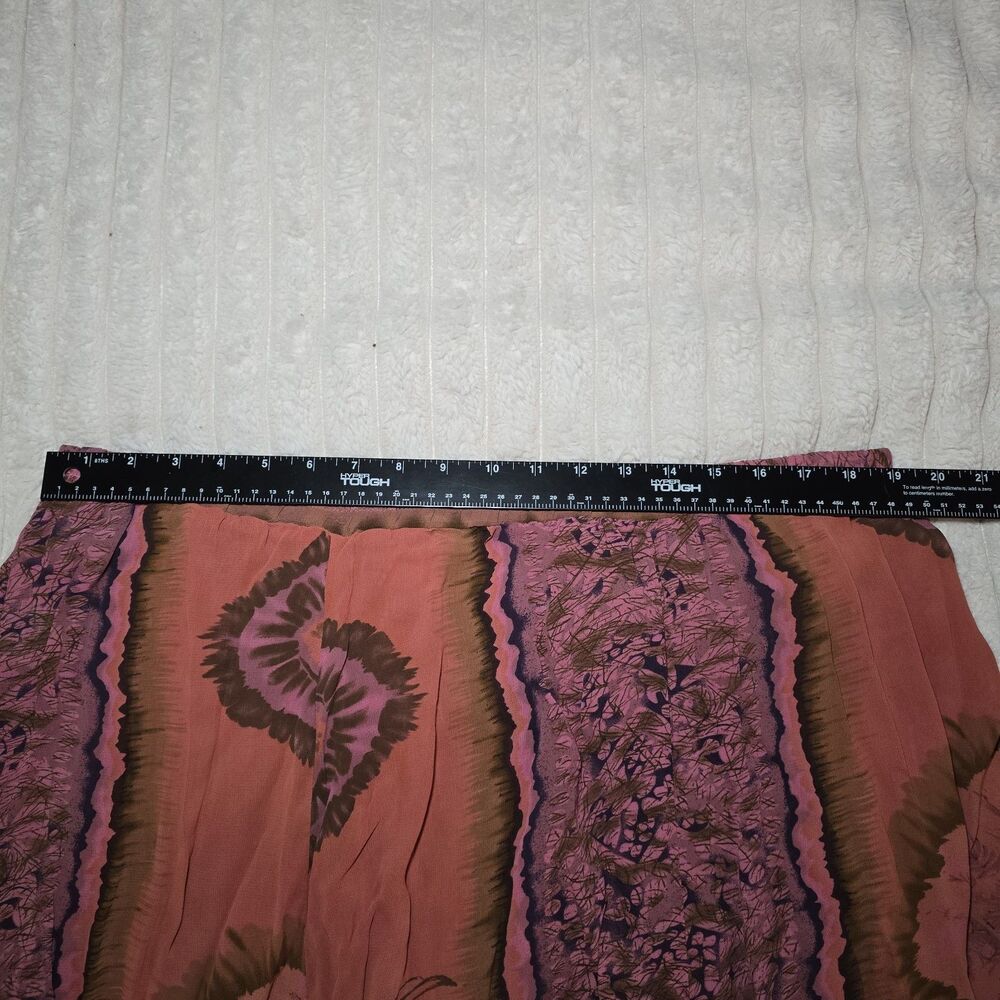 URU Womens Hand Dyed Sheer Boho Skirt Pink And Brown XXL - Picture 3 of 6